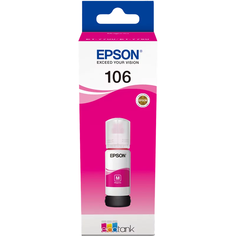 Flacone Inchiostro Originale Epson Ecotank 106 Magenta