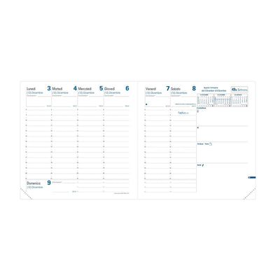 Agenda 13 Mesi Settimanale Quo Vadis Esecutivo Club 2026 Azzurro 16 x 16 cm
