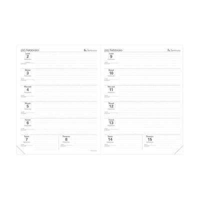 Agenda 12 Mesi Settimanale Orizzontale Professore Club 2025/2026 Rosso con 2 Settimane su 2 Pagine 21 x 27 cm
