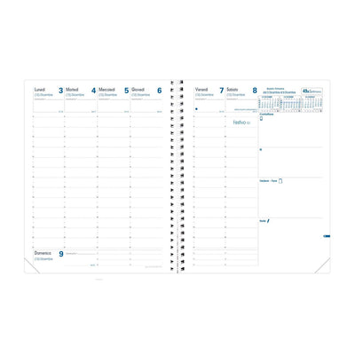 Agenda 13 Mesi Settimanale Quo Vadis Presidente Madera 2026 Nero con Spirale 21 x 27 cm