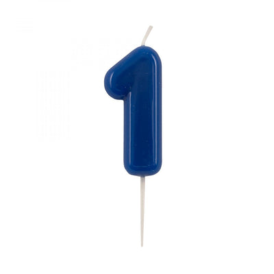 Candelina Compleanno Laccata Blu 10,5 cm