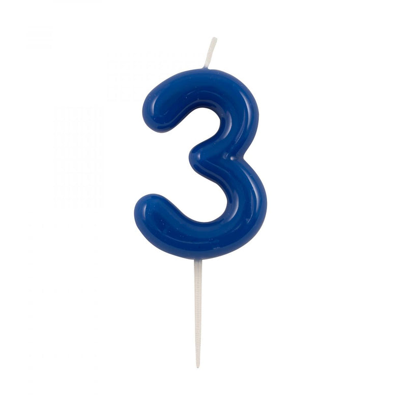 Candelina Compleanno Laccata Blu 10,5 cm