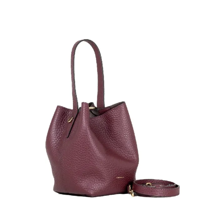 Borsa Loristella Emma in Pelle Colorata Burgundy