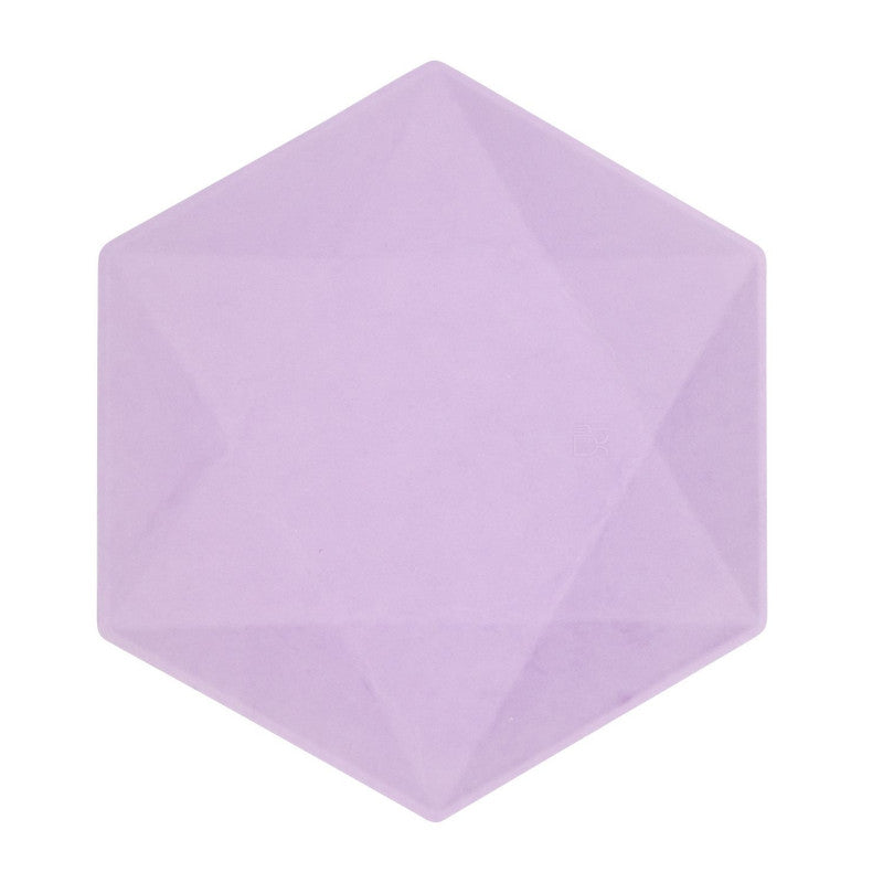 Piatto Piano Biocompostabile Esagonale Viola 26 x 22 cm - 6 pezzi