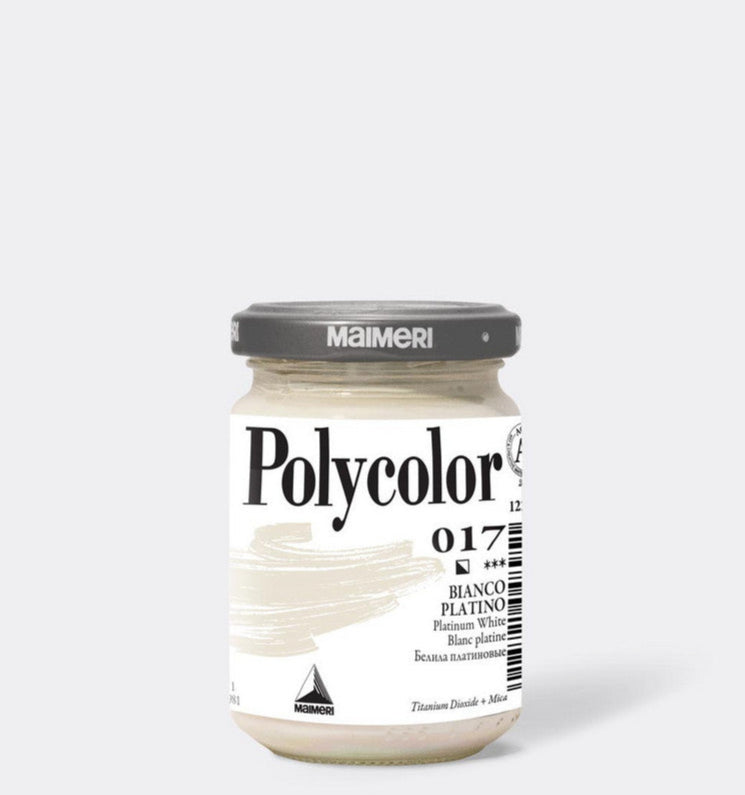 Colore Acrilico in Vasetto Polycolor Bianco Platino 140 ml