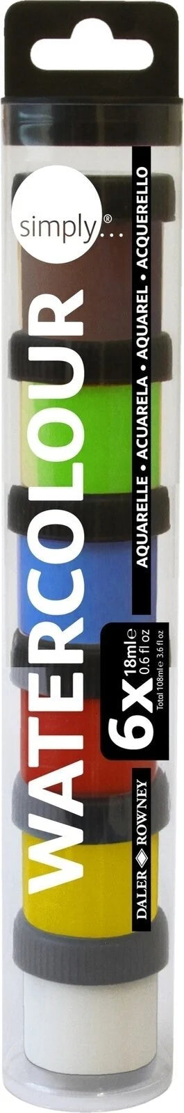 Set di Colori per Acquerello Daler Rowney Simply in Barattolo da 18 ml - 6 pezzi