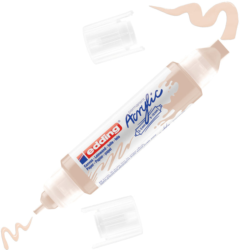 Pennarello Marcatore Acrilico Edding 5400 a Doppia Punta 2-3 mm / 5-10 mm Avorio Chiaro