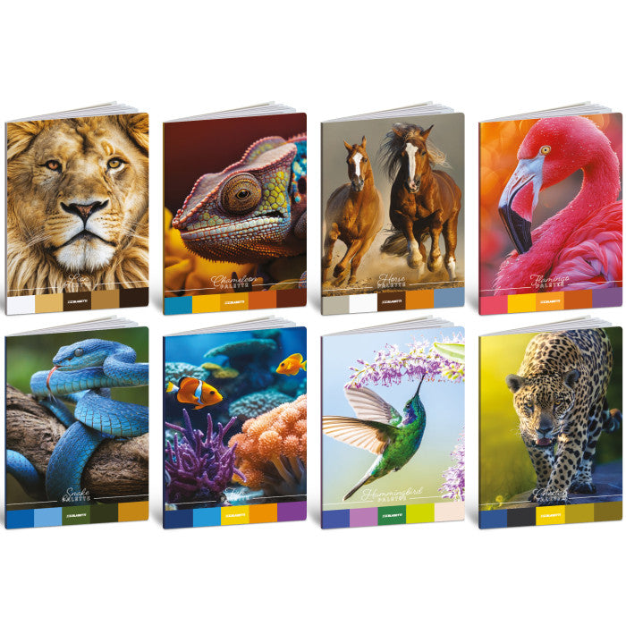 Quaderno Maxi Animal Palette 80 gr / 20 Fogli / a Quadretti da 5 mm - 10 pezzi