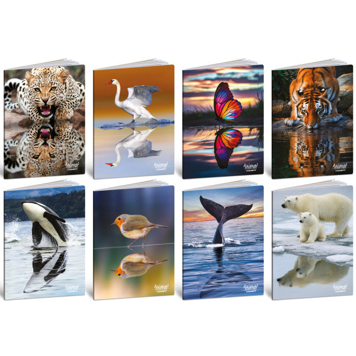 Quaderno Maxi ad Alta Foliazione Animal Mirror 80 gr / 20 Fogli / Riga B - 10 pezzi