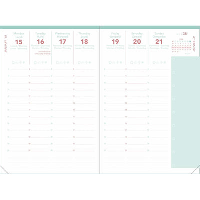 Agenda 13 Mesi Settimanale Quo Vadis Affari Calypso 2026 Rosa 10 x 15 cm