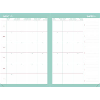 Agenda 13 Mesi Settimanale Quo Vadis Affari Calypso 2026 Rosa 10 x 15 cm