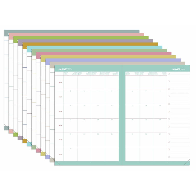 Agenda 13 Mesi Settimanale Quo Vadis Affari Calypso 2026 Rosa 10 x 15 cm