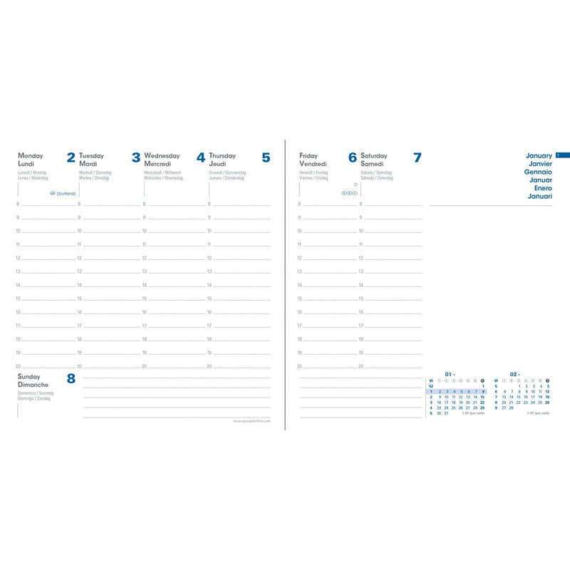 Agenda Settimanale Esecutivo Equology Blu 16 x 16 cm