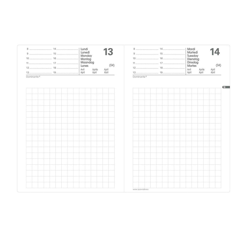 Agenda 12 Mesi Giornaliera Quo Vadis Maor Club 2026 Blu Navy 8,5 x 13 cm