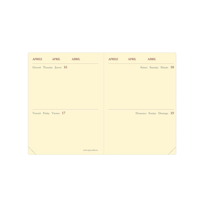 Agenda 12 Mesi Giornaliera Quo Vadis Mini 2 Day Marlow 2026 Blu con 2 Giorni per Pagina 7 x 10 cm