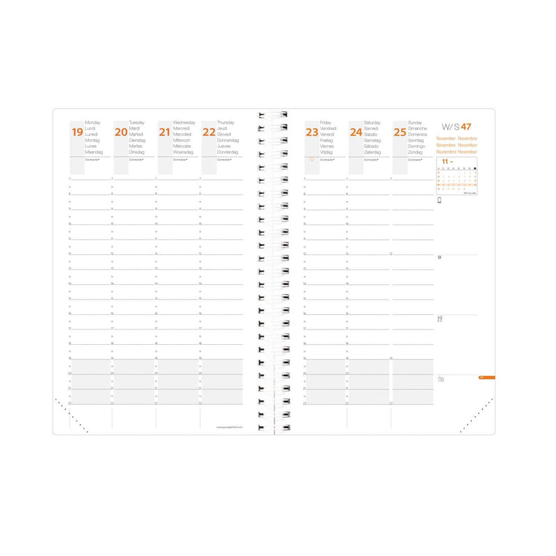 Refill 13 Mesi Settimanale Quo Vadis Time & Life Large 2026 in Carta Bianca 16 x 24 cm