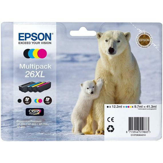 Multipack Cartuccia Originale Epson 26XL C+M+Y+K