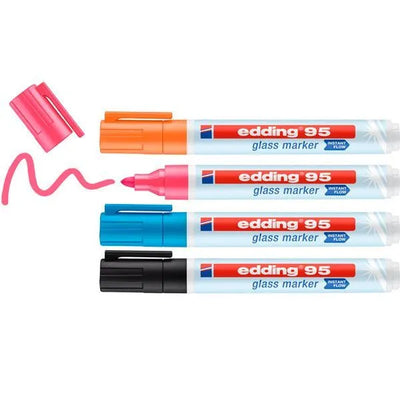 Pennarello Marcatore Edding Class Marker 95 per Vetro a Punta Fine 1,5-3 mm - 4 pezzi