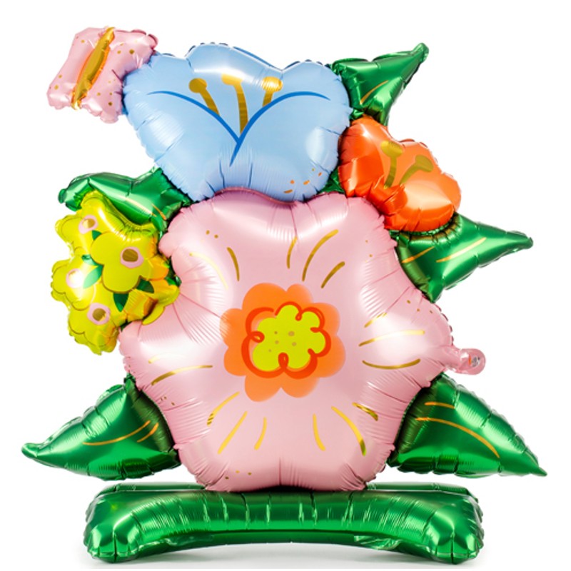 Palloncino in Foil Autoportante Gonfiabile ad Aria Fiore Multicolor 100 x 16 cm