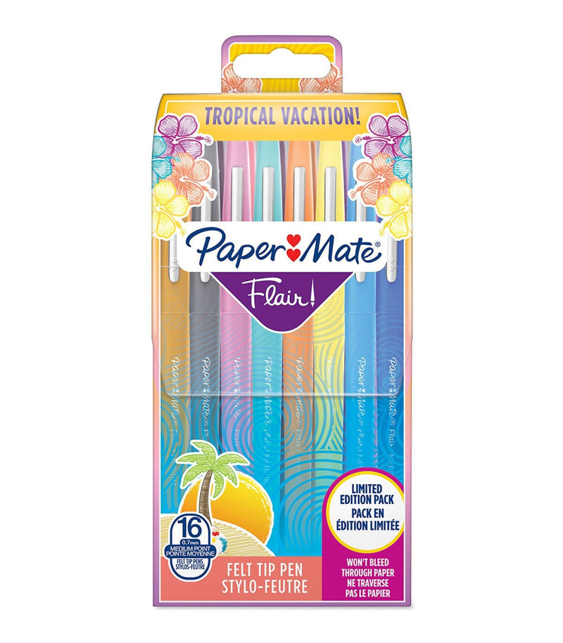 Pennarelli Paper Mate Flair Nylon Tropical Vacation - 16 pezzi
