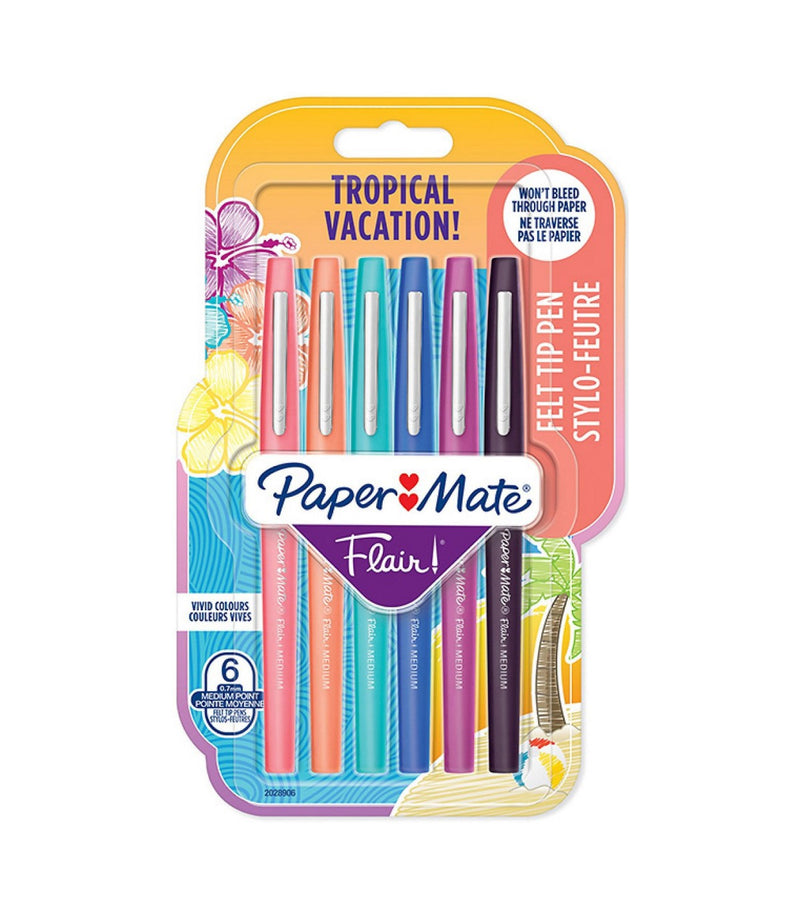 Pennarelli Paper Mate Flair Nylon Tropical Vacation - 6 pezzi