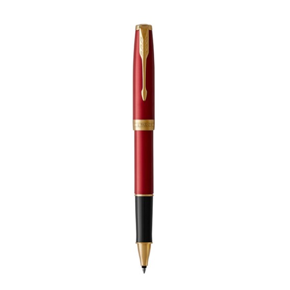 Penna Roller Parker Sonnet Pioneers Collection Red Steel Lacquer GT con Punta Fine e Inchiostro Nero