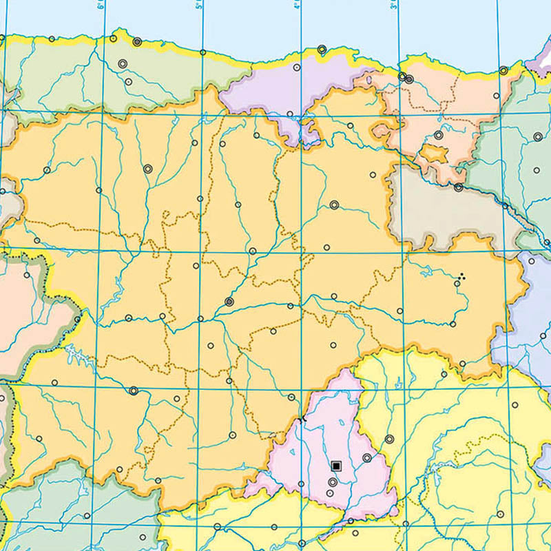 Cartina Scolastica Muta Penisola Iberica Fisica e Politica Double Face A3
