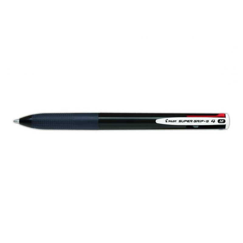 Penna a Sfera Pilot SuperGrip G 4 Colori con Tratto 1 mm e Fusto Nero
