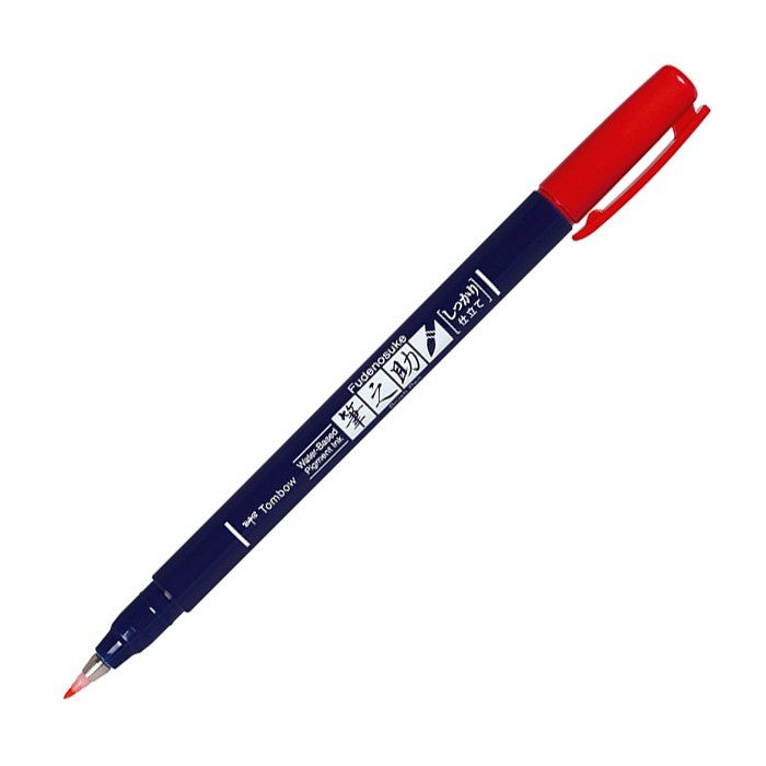 Pennarello Marker Calligrafico Tombow Fudenosuke Fluo Rosso
