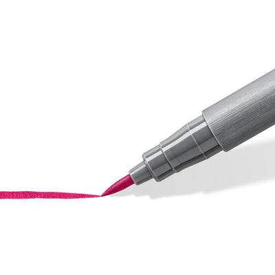 Pennarelli Pigment Arts Staedtler 371 Basic Colours con Punta a Pennello Medio Rigida - 12 pezzi