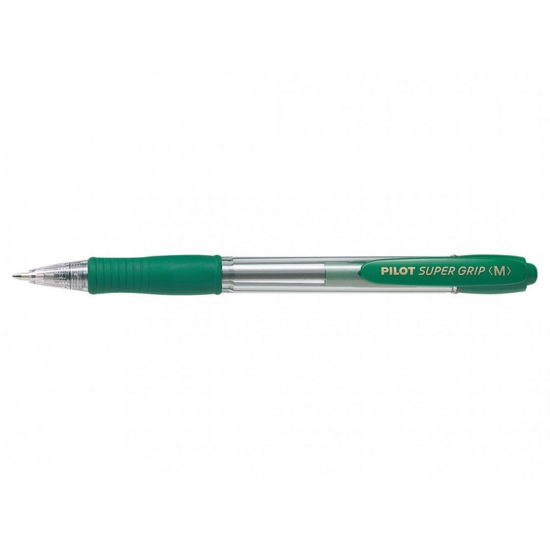 Penna a Sfera Pilot SuperGrip a Scatto con Tratto 1 mm e Inchiostro Verde