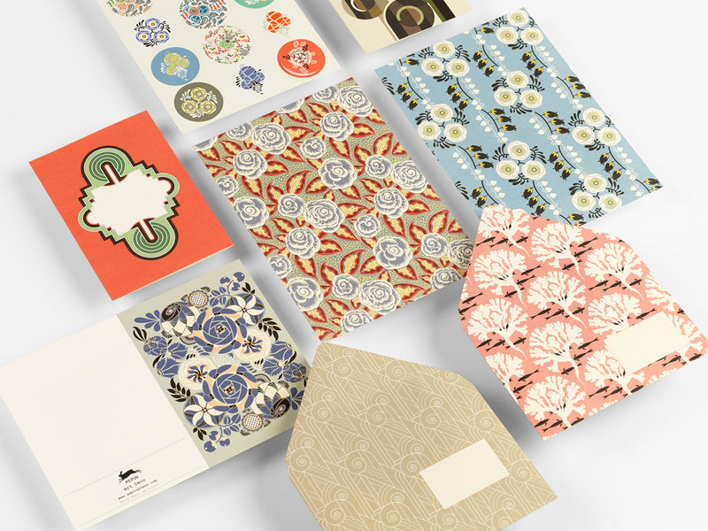 Set per Corrispondenza Pepin Art Deco con Carta da Lettere A5, Buste e Stickers - 108 pezzi