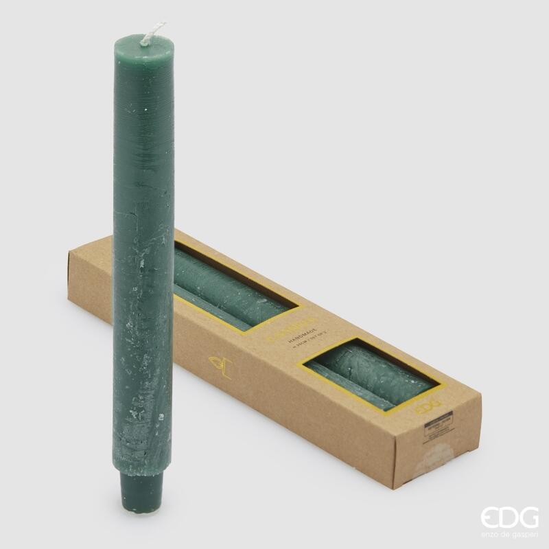 Candela Conica EDG Church Verde 25 cm - 2 pezzi