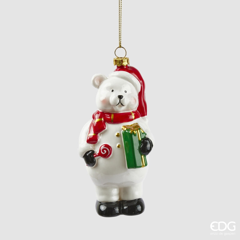 Orso con Gancio Bianco 12,5 x 6,5 x 6 cm