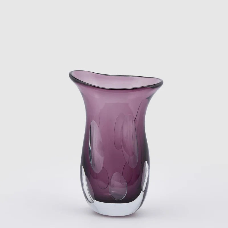 Vaso Fluxus in Vetro Rosa Antico 30 cm