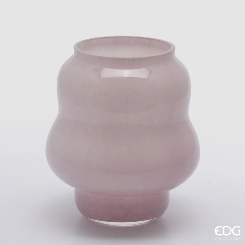 Vaso in Vetro Lobato Rosa Chiaro 22 x 25 cm