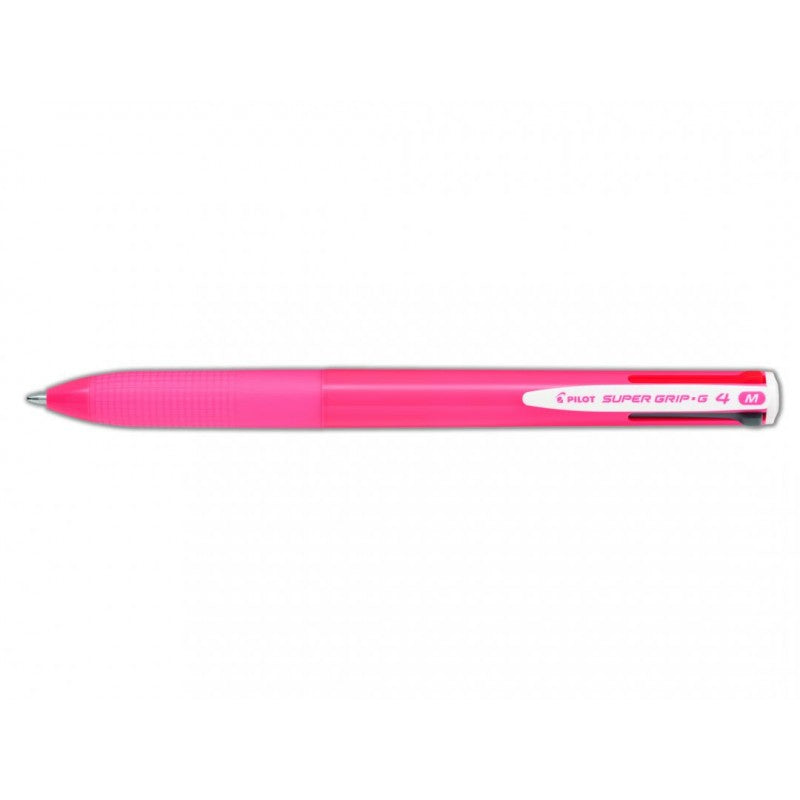 Penna a Sfera Pilot SuperGrip G 4 Colori con Tratto 1 mm e Fusto Rosa