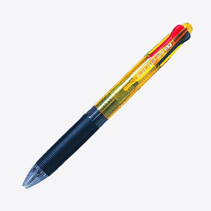 Penna a Sfera Pilot Feed GP4 con 4 Colori e Fusto Giallo