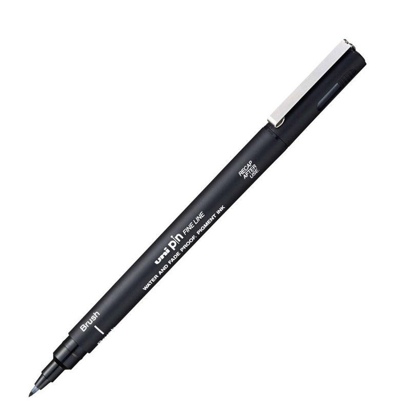 Marcatore a Penna Uni Pin Fineliner con Punta a Pennello Nero