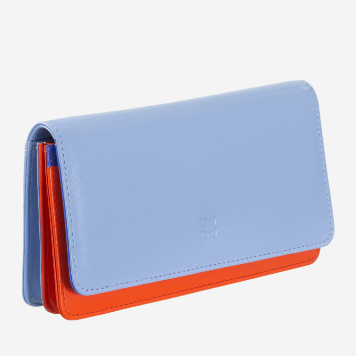 Portafoglio da Donna in Pelle RFID Colorful Canarie Blu Pastello