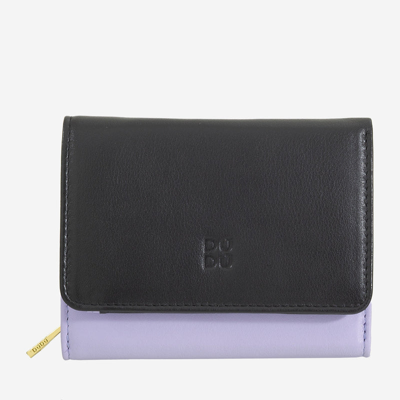 Portafoglio da Donna Dudubags Pemba in Pelle Black & Lavender