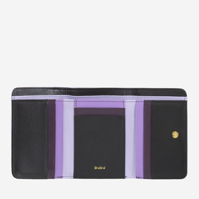 Portafoglio da Donna Dudubags Pemba in Pelle Black & Lavender