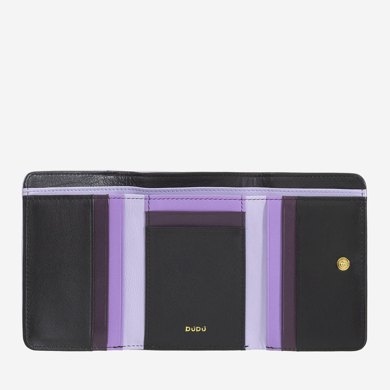 Portafoglio da Donna Dudubags Pemba in Pelle Black & Lavender