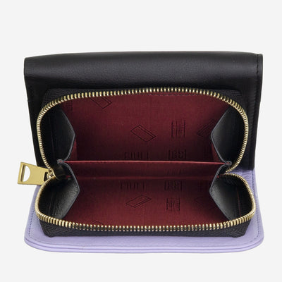 Portafoglio da Donna Dudubags Pemba in Pelle Black & Lavender