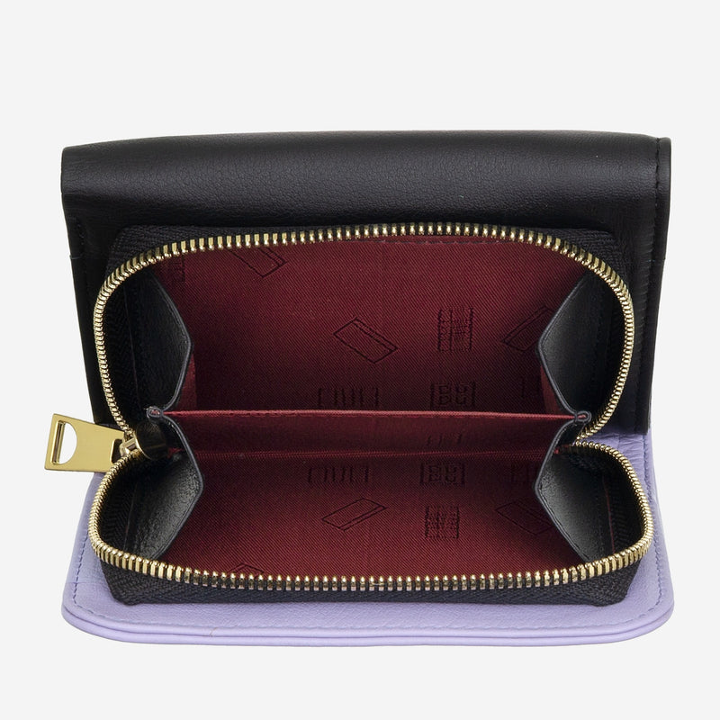 Portafoglio da Donna Dudubags Pemba in Pelle Black & Lavender