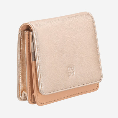 Portafoglio da Donna Dudubags Flores in Pelle Ballerina Metallic