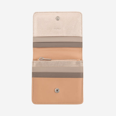 Portafoglio da Donna Dudubags Flores in Pelle Ballerina Metallic