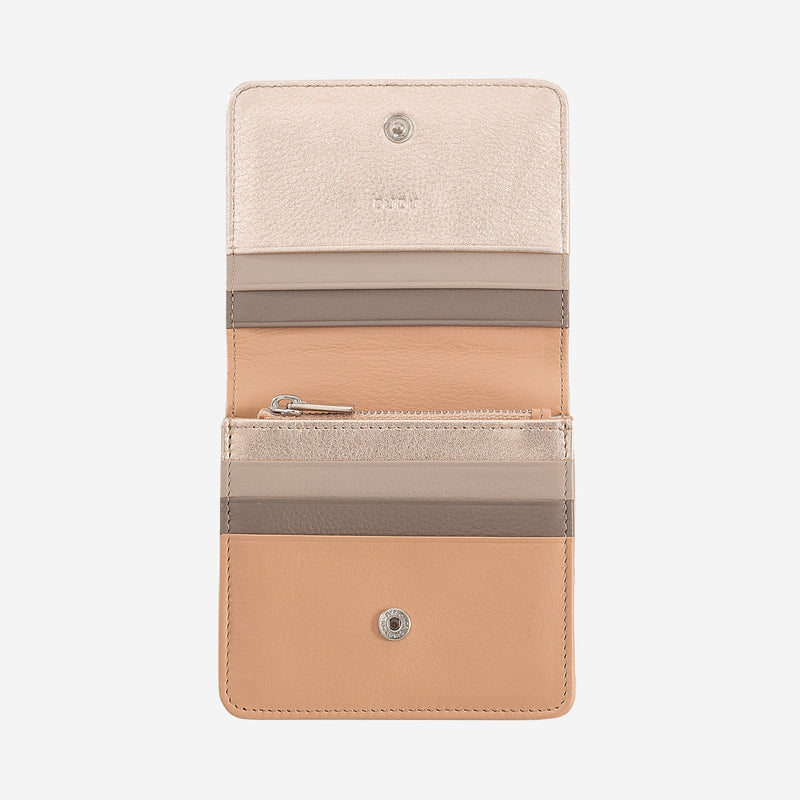 Portafoglio da Donna Dudubags Flores in Pelle Ballerina Metallic