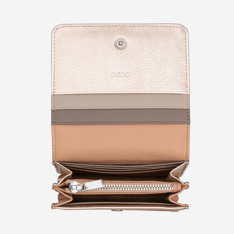 Portafoglio da Donna Dudubags Flores in Pelle Ballerina Metallic