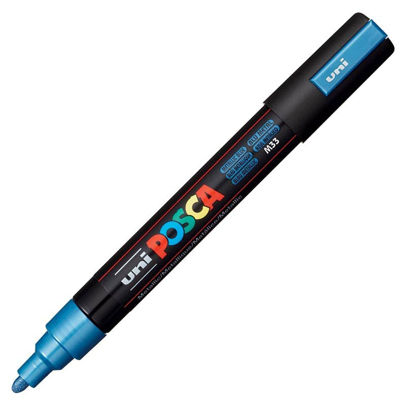 Pennarello Marcatore a Tempera Uni Posca a Punta Media Blu Metal
